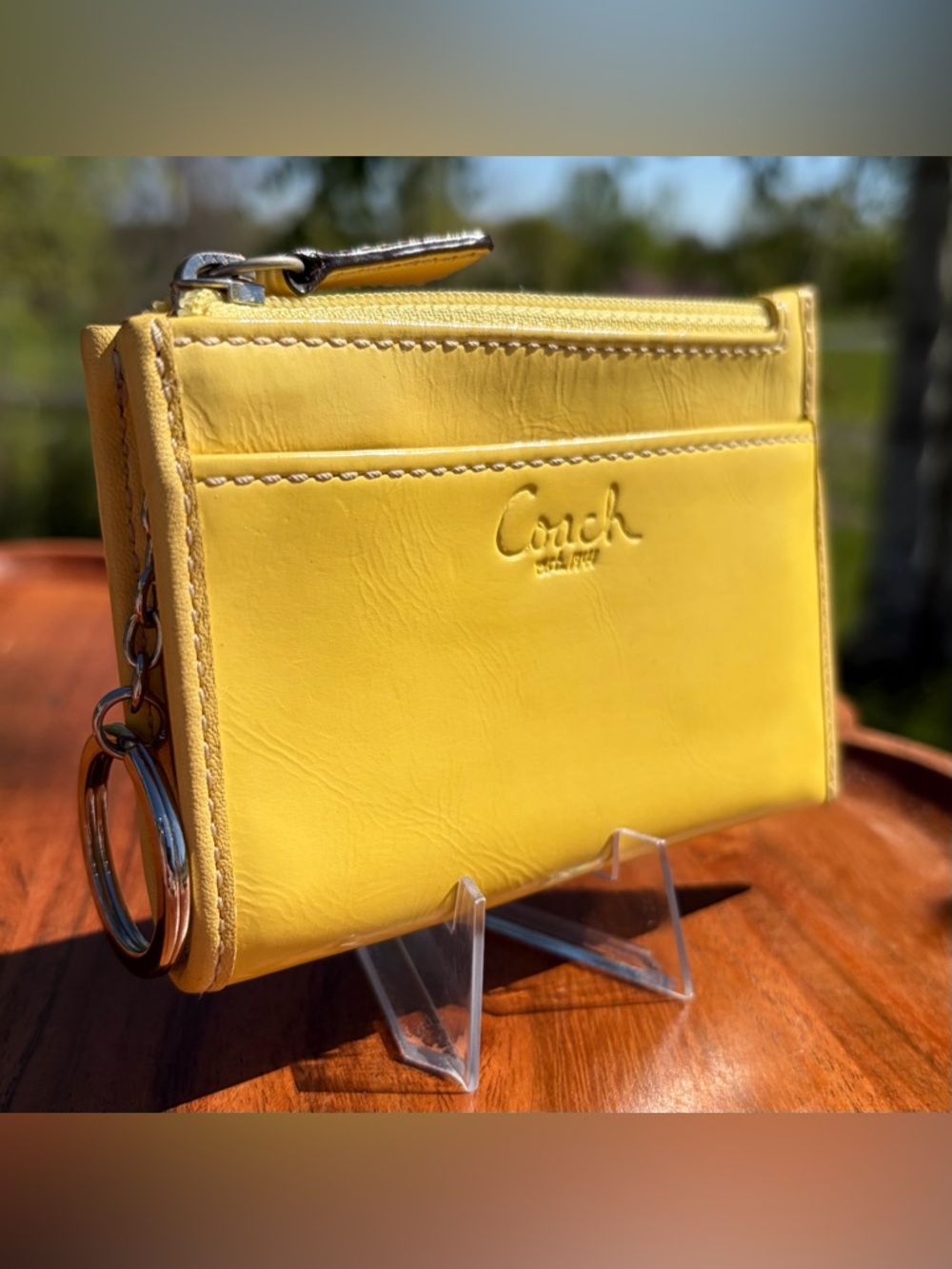 Coach Patent Leather Zip Up Coin Purse - Picture 10 of 11